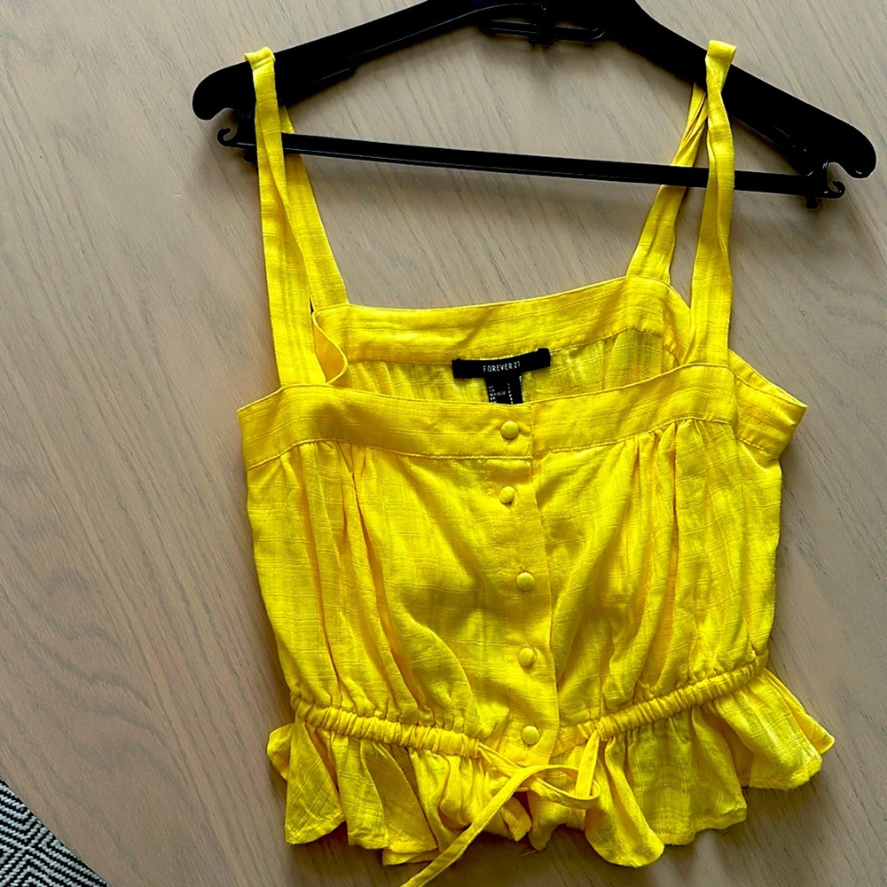 YELOW FOREVER 21 CROP TOP